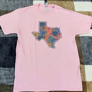 Pink Texas Floral Graphic T-Shirt